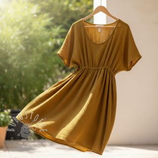 Double gauze/musselin ochre