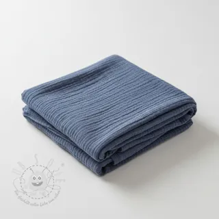 Double gauze/musselin jeans blue ORGANIC