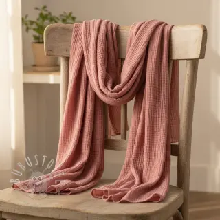 Double gauze/musselin mauve ORGANIC