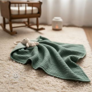 Double gauze/musselin green ORGANIC