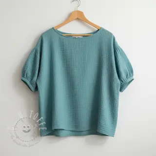 Double gauze/musselin blue shadow ORGANIC