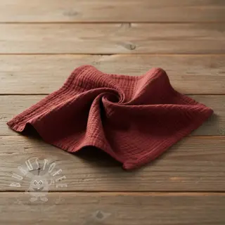 Double gauze/musselin bordeaux ORGANIC