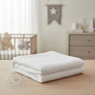Double gauze/musselin white