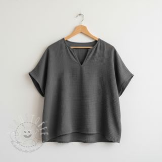 Double gauze/musselin dark grey