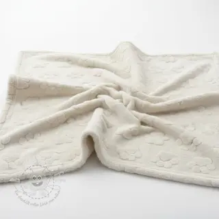 Fleece Paw prints ecru
