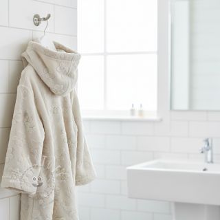 Fleece Paw prints ecru