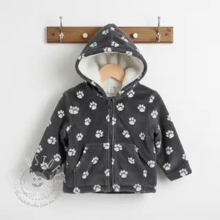 Wellness Fleece Dog paw dark grey