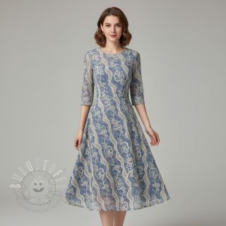 Baumwollstoff JEANS EMBROIDERY Flora design B