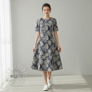 Baumwollstoff JEANS EMBROIDERY Niva design A