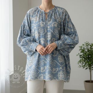 Baumwollstoff JEANS Embroidery Buttercup