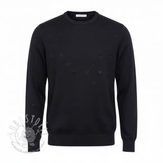 Strickstoff BIG KNIT DOT black