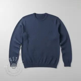 Strickstoff BIG KNIT DOT navy