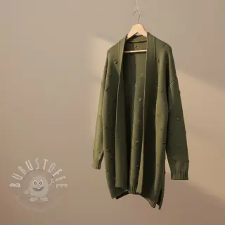 Strickstoff BIG KNIT DOT camo green