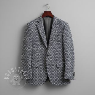 STRICKSTOFF jacquard Comfilia Zigzag wavy blue