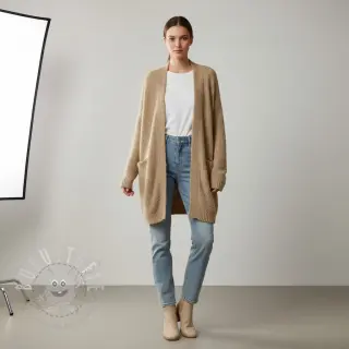 Strickstoff Paris bouclé beige