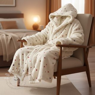 Mantelstoff TEDDY Tossed hearts multi