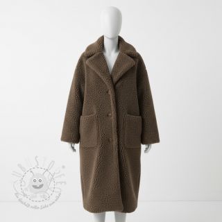 Mantelstoff TEDDY dark brown