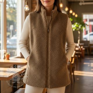 Mantelstoff TEDDY soft taupe