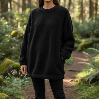 Mantelstoff TEDDY black