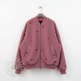 Mantelstoff EMBROIDERY Little mushrooms old pink