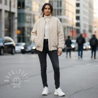 Mantelstoff TEDDY Diamond beige