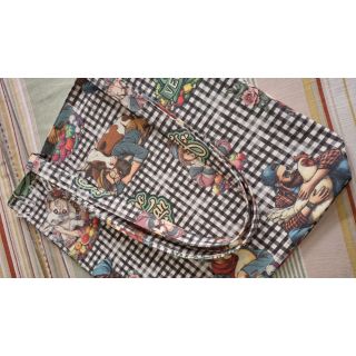 Dekostoff Vegan black check digital print