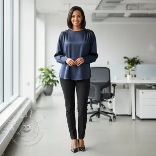 Satin SOIVÉ navy