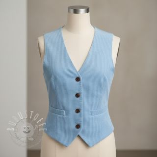 Cord 6W WASHED STRETCH light blue