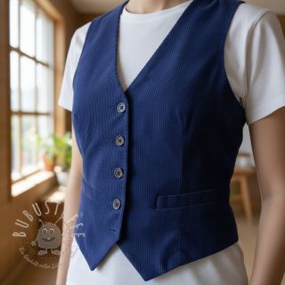 Cord 6W WASHED STRETCH cobalt