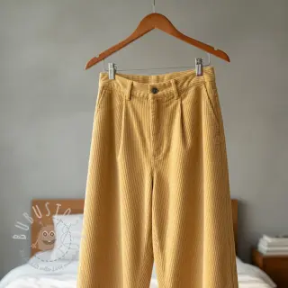 Cord 6W WASHED STRETCH light yellow
