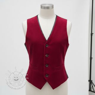 Cord 6W WASHED STRETCH dark red