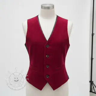 Cord 6W WASHED STRETCH dark red