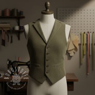 Cord 6W WASHED STRETCH camo green