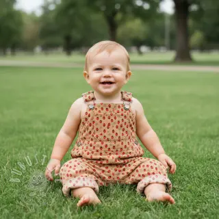 Cord STRETCH Little strawberries sand