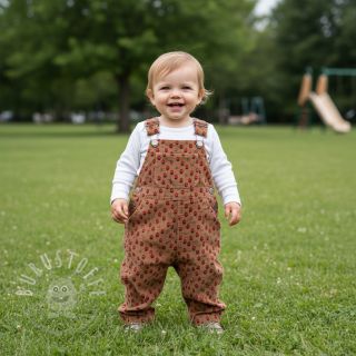 Cord STRETCH Little strawberries taupe