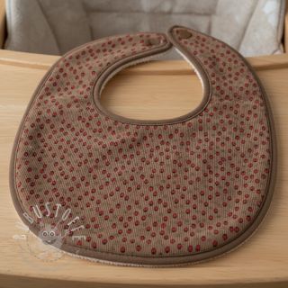 Cord STRETCH Little strawberries taupe