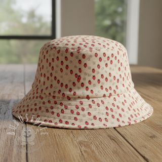 Cord STRETCH Little strawberries light sand