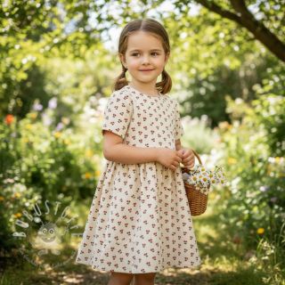 Cord STRETCH Little cherry light sand