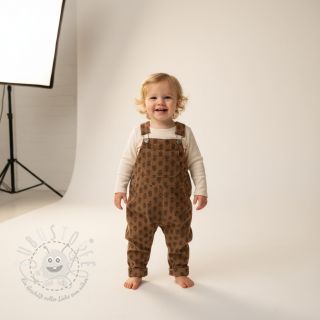 Cord STRETCH Little flower taupe