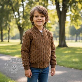 Cord STRETCH Little flower taupe