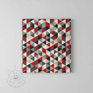 Dekostoff Linenlook Big triangle red