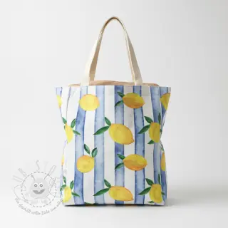 Dekostoff Lemons blue digital print