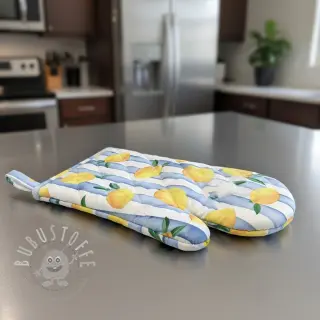 Dekostoff Lemons blue digital print