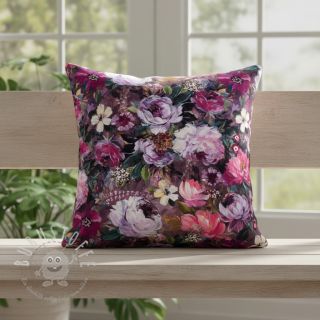 Dekostoff Oil painting flowers mauve digital print