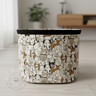 Dekostoff Linenlook Dogs natural