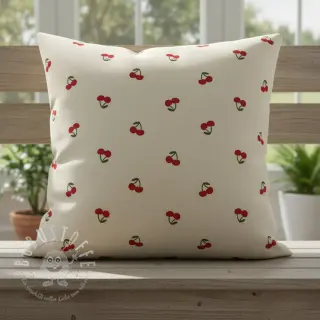 Dekostoff Linenlook Cherries natural