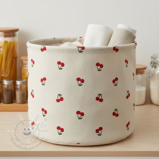 Dekostoff Linenlook Cherries natural