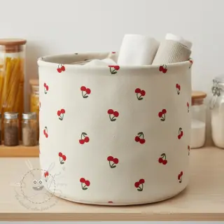 Dekostoff Linenlook Cherries natural