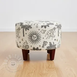Dekostoff jacquard Pygmalion ecru noir