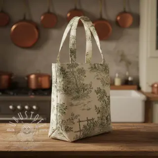 Dekostoff RUSTIC VINTAGE PRINT Gabrielle kaki